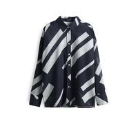 OPUS Damen Langarmbluse | Leichte Hemdbluse FENLO Stripe aus BCI Cotton Coal Blue, 42