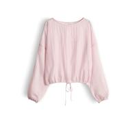 OPUS Damen Langarmbluse | Semitransparente Bluse mit Tunnelzug Loose Fit Rose Tint, 42
