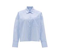 OPUS Damen Langarmbluse | Streifenbluse FOKIA Loose aus leichtem Baumwoll Mix Blue Salt, 36