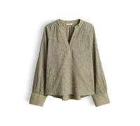 OPUS Damen Langarmbluse | Strukturierte Tunikabluse aus BCI Cotton Mix Regular Fit Pale Olive, 40