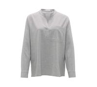 OPUS Damen Langarmbluse | Tunikabluse FANELL Regular aus weichem Flanell Hazy Fog Melange, 38