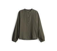 OPUS Damen Langarmbluse | Tunikabluse FUEGA Loose mit zarter Lochstickerei Olive Leaf, 34