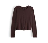 OPUS Damen Langarmshirt | Leichte Jerseyjacke aus nachhaltigem BCI Cotton Mix Slim Fit Coffee Bean, 36
