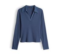 OPUS Damen Langarmshirt | SETI Poloshirt aus ECOVERO™ Viskose Mix Slim Fit Soft Ink, 42