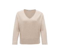 OPUS Damen Langarmshirt | Shirt SOCOCO Batwing Fit aus weichem RIPP-Jersey Macadamia, 38