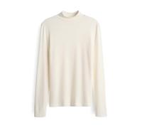 OPUS Damen Langarmshirt | SIKLINE Slim Rollkragenshirt aus feinem Rippjersey Milk, 36