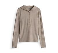 OPUS Damen Langarmshirt | SIPUZA Slim Kapuzenshirt in Mélange Optik Soft Oat, 44