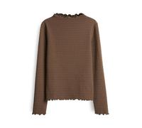 OPUS Damen Langarmshirt | SIRKEN Slim strukturiertes Longsleeve mit Kurbelkanten Cocoa, 42