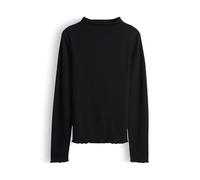 OPUS Damen Langarmshirt | SOMANZI Slim Longsleeve aus feinem Rippjersey Black, 36