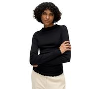 OPUS Damen Langarmshirt | Rippshirt SONINCHEN Slim aus weichem Jersey Black, 42