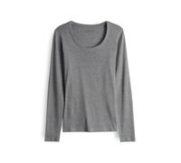 OPUS Damen Langarmshirt | Longsleeve SORANA Slim aus BCI Cotton Mix Easy Grey,44