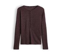 Opus Fashion Damen Langarmshirt Sosmica – Slim, gerippt, Henley-Stil, Größe 40