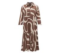 OPUS Damen Maxikleid | Hemdblusenkleid WERANO Flow A-Linie aus BCI Cotton Cocoa, 38