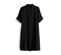 OPUS Damen Minikleid | Hemdblusenkleid WOMARA A-Linie mit feiner Rippstruktur Black, 36