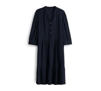 OPUS Damen Minikleid | Volantkleid WOLKA in weich fallender Crash-Optik Coal Blue, 34