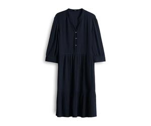 OPUS Damen Minikleid | Volantkleid WOLKA in weich fallender Crash-Optik Coal Blue, 42