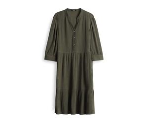 OPUS Damen Minikleid | Volantkleid WOLKA in weich fallender Crash-Optik Olive Leaf, 34