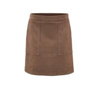 OPUS Damen Minirock | Minirock RELVINA A-Linie in Veloursleder-Optik Cocoa, 36