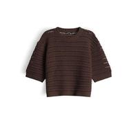OPUS Damen Pullover | Kurzarmpullover aus nachhaltigem BCI Cotton Mix Coffee Bean, S