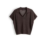 OPUS Damen Pullover | Kurzarmstricker im Polostil Regular Fit Affogato, 40