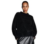 Opus Fashion Damenpullover PALTINA – Regular Strickpullover aus Chenillegarn, Schwarz 36