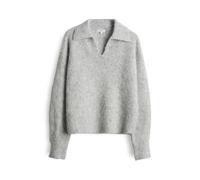 Opus Fashion Pullover Pelsie – flauschiger Strickpullover mit Polokragen Braun Größe 42