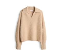 OPUS Damen Pullover | PELSIE Regular Flauschiger Strickpullover mit Polokragen Macadamia, 36