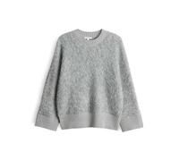 OPUS Strickpullover Pennan Bouclé-Optik gerippte Abschlüsse Hellgrau Melange Gr. 42