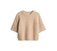 OPUS Damen Pullover | PLAUSH Regular Kurzarmpullover mit Wollanteil Macadamia, 40