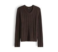 OPUS Slim Fit Strickpullover mit Woll-Anteil Modell 'Polmi' in Dunkelbraun, Größe 42