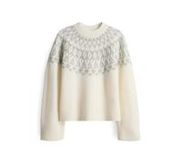 Opus Fashion Damenpullover Porway Regular mit Fair-Isle-Muster Weiß Gr. 42