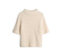 OPUS Damen Pullover | PUNES Slim Kurzarmstricker mit Bouclégarn Soft Cream, 40
