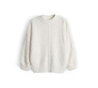 Opus Fashion Damenpullover Punew – Strickpullover aus flauschigem Effektgarn, Regular Fit, Weiß 40
