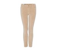OPUS Damen Slim | Samthose Evita Glazed Slim Mid Rise aus BCI Cotton Mix Macadamia, 40 L28