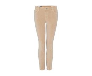 OPUS Damen Slim | Samthose Evita Glazed Slim Mid Rise aus BCI Cotton Mix Macadamia, 40 L28