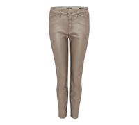 OPUS Damen Slim | Skinny Jeans Emily Classy Mid Rise mit Coating warm Taupe, 34 L28