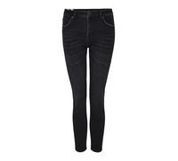 OPUS Damen Slim | Slim Jeans Evita Mid Rise mit hohem Stretch-Anteil deep Black Washed, 34 L28