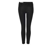OPUS Damen Slim | Slim Jeans Evita Remix Mid Rise mit Coating Black, 36 L28