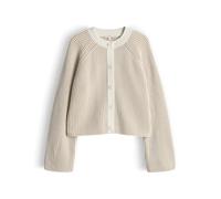Opus Fashion Strickjacke Delsie Regular Cardigan zweifarbiges Streifendesign Soft Oat 42