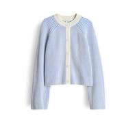 OPUS Damen Strickjacke | Delsie Regular Cardigan im zweifarbigen Streifendesign Water Blue, 38