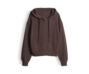 OPUS Damen Strickjacke | DESO Regular Kapuzenjacke aus feinem Rippstrick Coffee Bean, 42