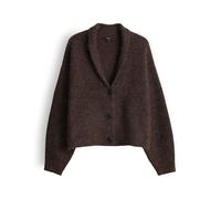 OPUS Damen Strickjacke | DUSENA Boxy Strickcardigan mit Schalkragen Coffee Bean, M