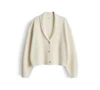 Opus Strickcardigan Dusena – Boxy mit Schalkragen, Light Cotton – Schwarz S