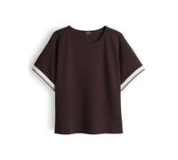 Opus Fashion T-Shirt Giprep – Viskose-Mix, locker, Rundhals, überschnittene Schultern – braun Gr. 38