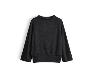 OPUS Damen Sweatshirt | GLANTINA Loose Sweatshirt mit Glanz Effekt Black, 38