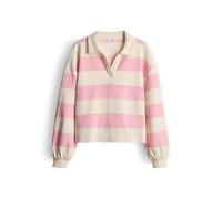 Opus Damen Sweatshirt GLOCKI – Loose Sweatshirt mit breiten Rugby-Streifen, Coral Blush, Gr. 44