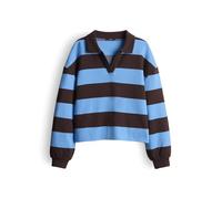 Opus Fashion Damen Sweatshirt Glocki Loose mit breiten Rugby-Streifen Blau Größe 42