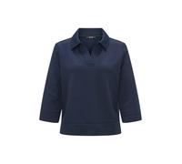 OPUS Damen Sweatshirt | Poloshirt GONUT Regular aus Baumwoll Mix Coal Blue, 36