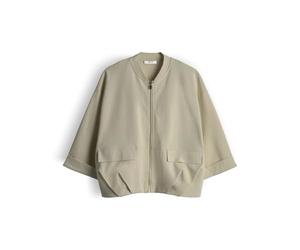 OPUS Damen Sweatshirt | Sweatjacke im Blouson Stil Loose Fit Pale Olive, 44