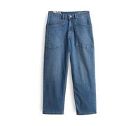 OPUS Damen Tapered | Tapered Jeans Lissie Cargo Mid Rise mit Base Stretch mid Heavy Blue, 42 L28